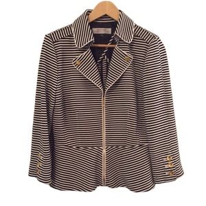 Tahari ASL Striped Peplum Knit Jacket